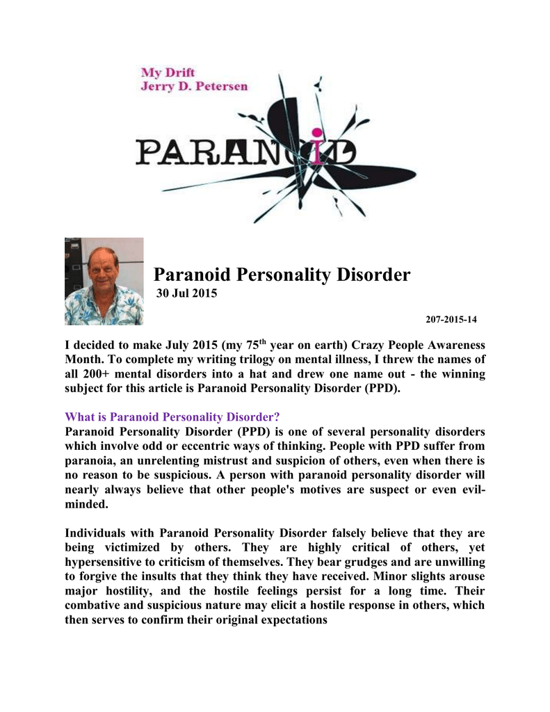 etiology of paranoid personality disorder