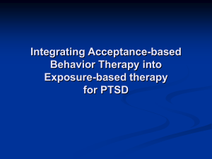 Integrating Acceptance-based Behavior Therapy into