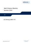 Mark Scheme (Results) Summer 2010