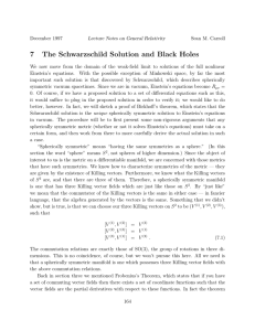 7 The Schwarzschild Solution and Black Holes