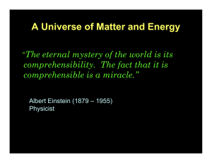 4. A Universe of Matter and Energy