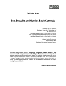 Sex, Sexuality and Gender : Basic Concepts