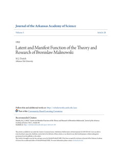 Latent and Manifest Function of the Theory and Research of
