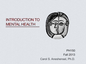 CHS284 Sociocultural Aspects of Mental Health