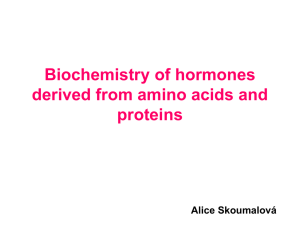 Biochemistry of hormones derived from amino acids and proteins