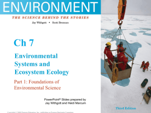 Chapter 7 - Environmental Systems and Ecosystem Ecology