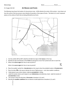 Meteorology Name Period _____ Ch. 9 pages 262