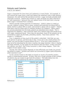 Polyols and Calories