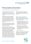 Personality Disorders - Cornwall Partnership NHS Foundation Trust