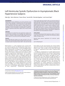 Left Ventricular Systolic Dysfunction in Asymptomatic Black