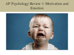 AP Psychology Review 7: Motivation and Emotion