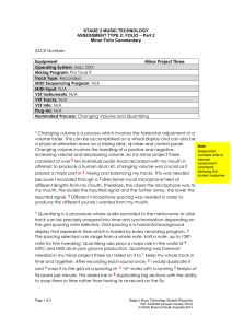 STAGE 2 MUSIC TECHNOLOGY ASSESSMENT TYPE 2: FOLIO