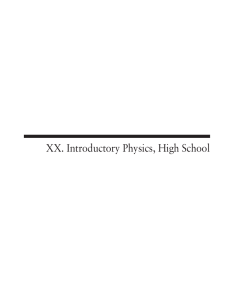 XX. Introductory Physics, High School