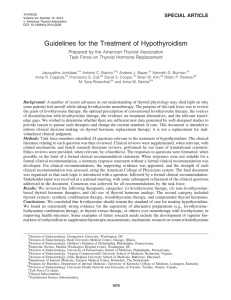Guidelines for the Treatment of Hypothyroidism