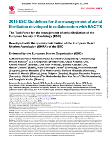 2016 ESC Guidelines for the management of atrial fibrillation