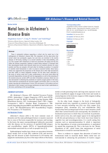 Metal Ions in Alzheimer`s Disease Brain