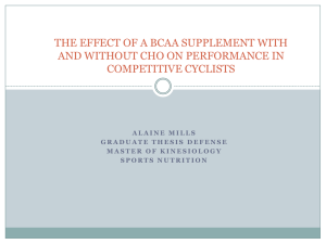 The Effect of a BCAA Supplement with and without CHO on