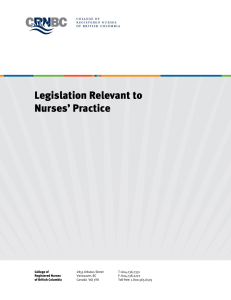 Legislation Relevant to Nurses` Practice