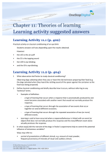 Chapter 11: Theories of learning Learning activity suggested answers