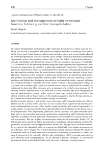 Monitoring and management of right ventricular function following