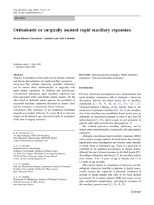 Orthodontic or surgically assisted rapid maxillary expansion