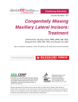 Congenitally Missing Maxillary Lateral Incisors: Treatment