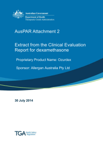 Extract from the Clinical Evaluation Report for Dexamethasone