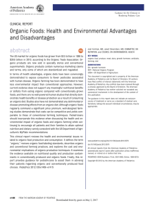 Organic Foods: Health and Environmental Advantages and