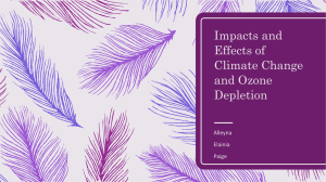 Impacts and Effects of Climate Change and Ozone Depletion