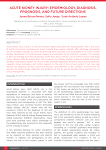 Acute Kidney Injury: Epidemiology, Diagnosis, Prognosis, and