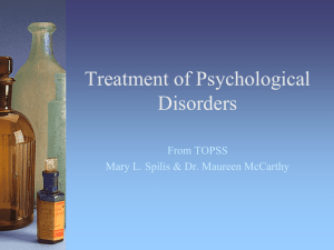 Treatment of Psychological Disorders