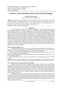 A Review on the Attribution Theory in the Social