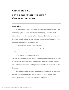 Chapter 2: Methods for High Pressure