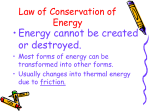 Energy transformation notes