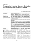 Preoperative Posterior Segment Evaluation by Ultrasonography in