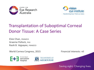 Transplantation of Suboptimal Corneal Donor Tissue