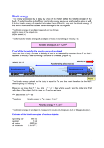 Kinetic Energy - schoolphysics