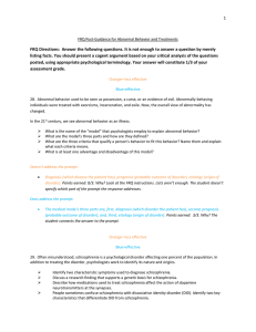 FRQ Post-Guidance for Abnormal Behavior and Treatments FRQ