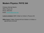 Modern Physics: PHYS 344