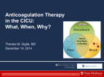 Anticoagulation Therapy in the CICU