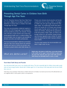 Preventing Dental Caries - US Preventive Services Task Force