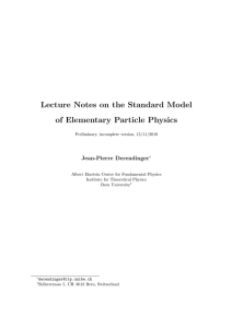 Lecture Notes on the Standard Model of Elementary Particle Physics