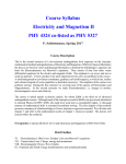 Course Syllabus Electricity and Magnetism II PHY 4324 co