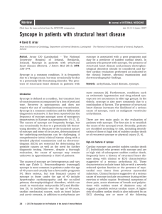 Syncope in patients with structural heart disease