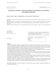 Evaluation of alveolar cortical bone thickness and density for