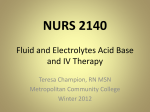 NURS 2140 Fluid and Electrolytes Acid Base and IV Therapy