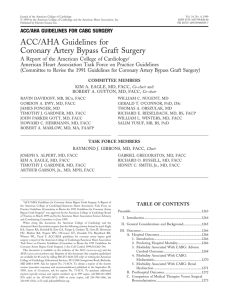 ACC/AHA guidelines for coronary artery bypass graft surgery
