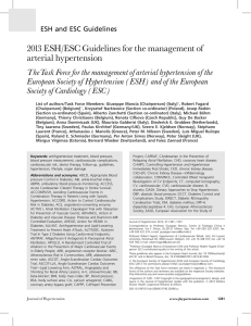 2013 ESH/ESC Guidelines for the management of arterial