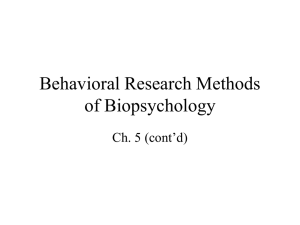 Behavioral Research Methods of Biopsychology