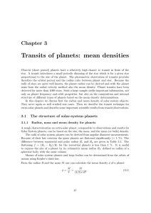 Transits of planets: mean densities